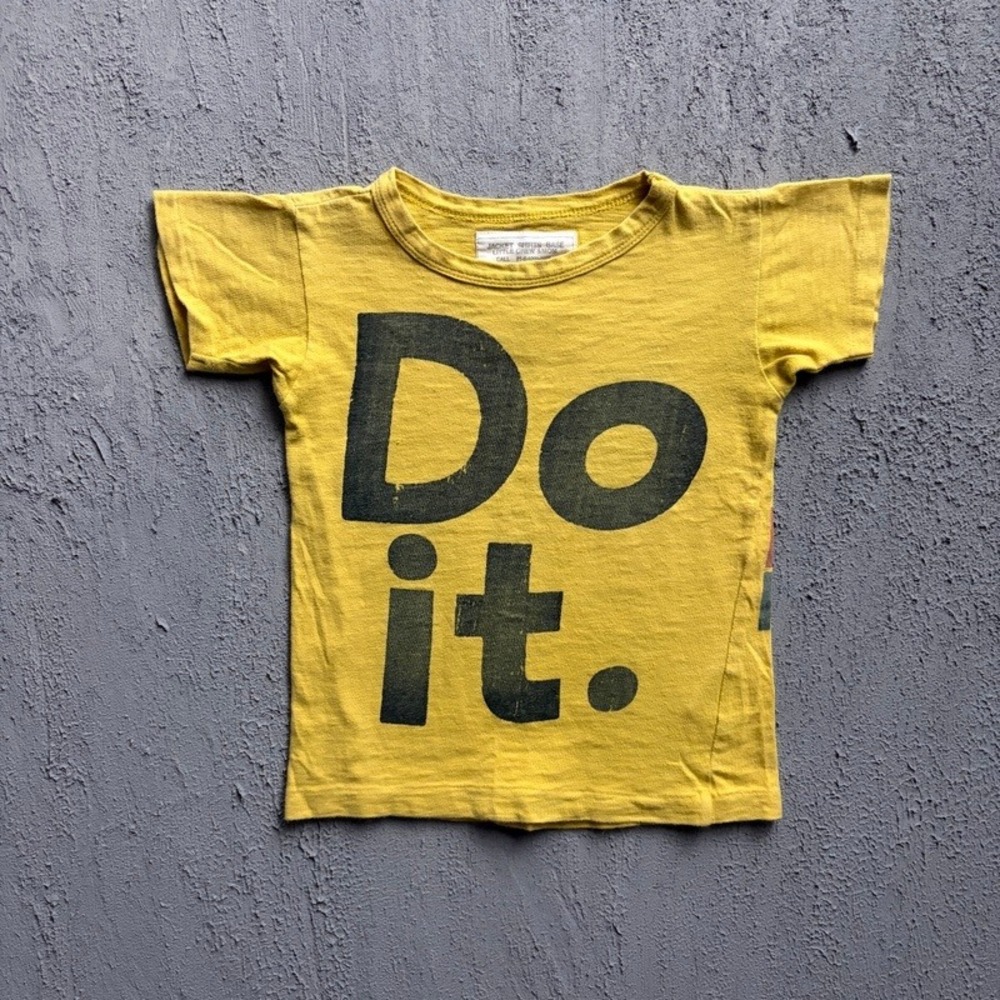 Go To Hollywood T-Shirt Small 110CM Yellow Do It Japan Baby Tee Denim Dungaree
